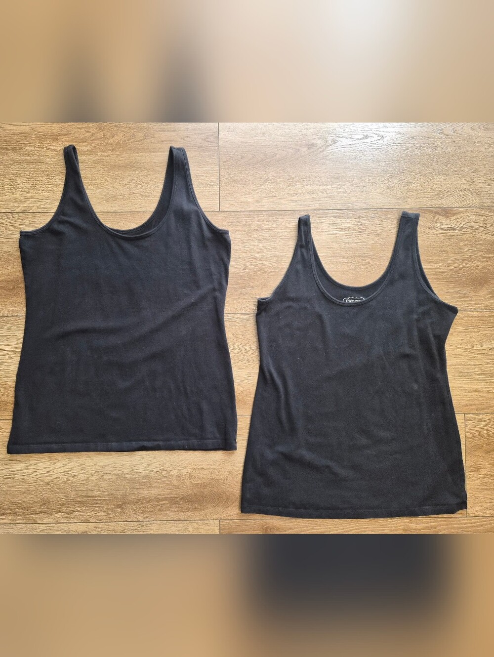 [EUC] Maurices Set of 2 Black Cotton Blend ScoopNeck Tank Top Camis Bundle XL